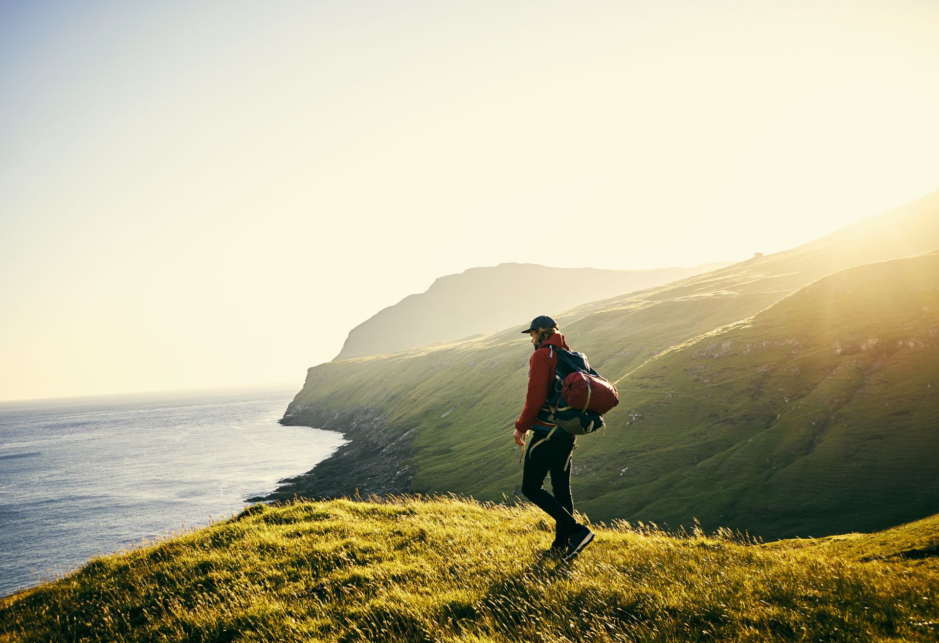 Man taking time out to walk in nature